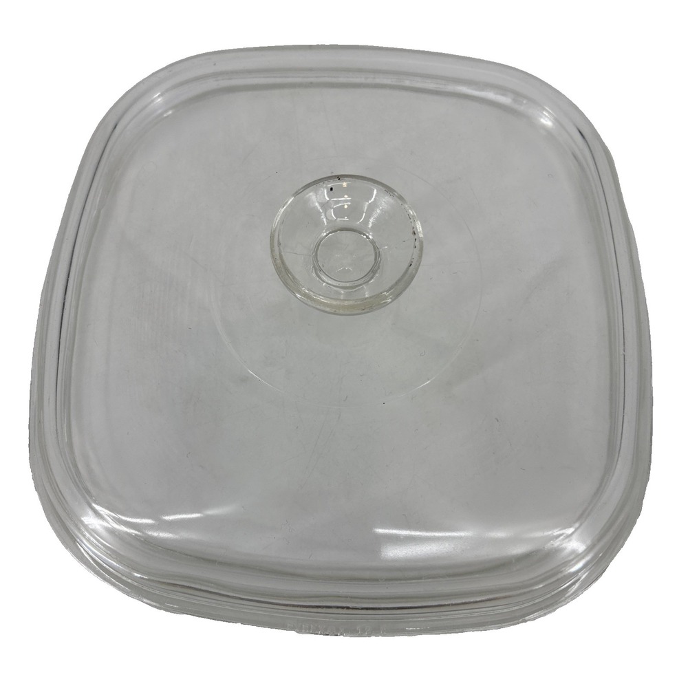 Vintage Pyrex A-12-C Clear Glass Square Dome Replacement Lid Corning Ware